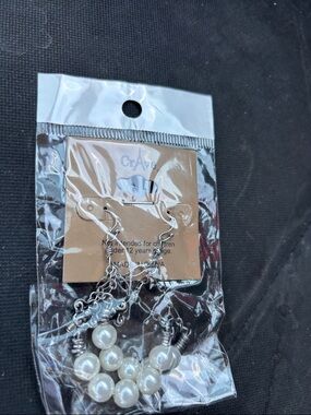 rave White Pearl Drop Earrings